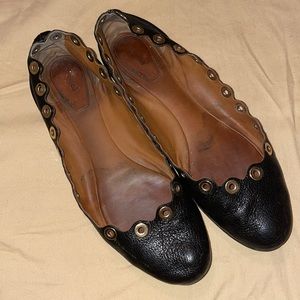 Chloe scalloped flats lauren with grommets size 39.5 9.5